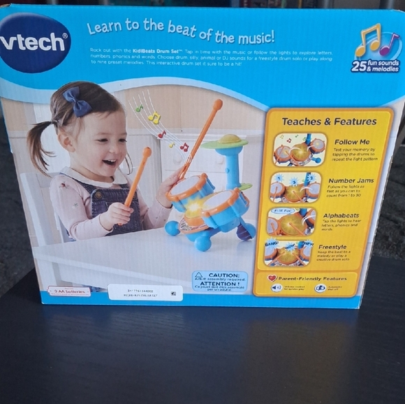 VTech KidiBeats Drum Set - Orange and Blue - Picture 2 of 2